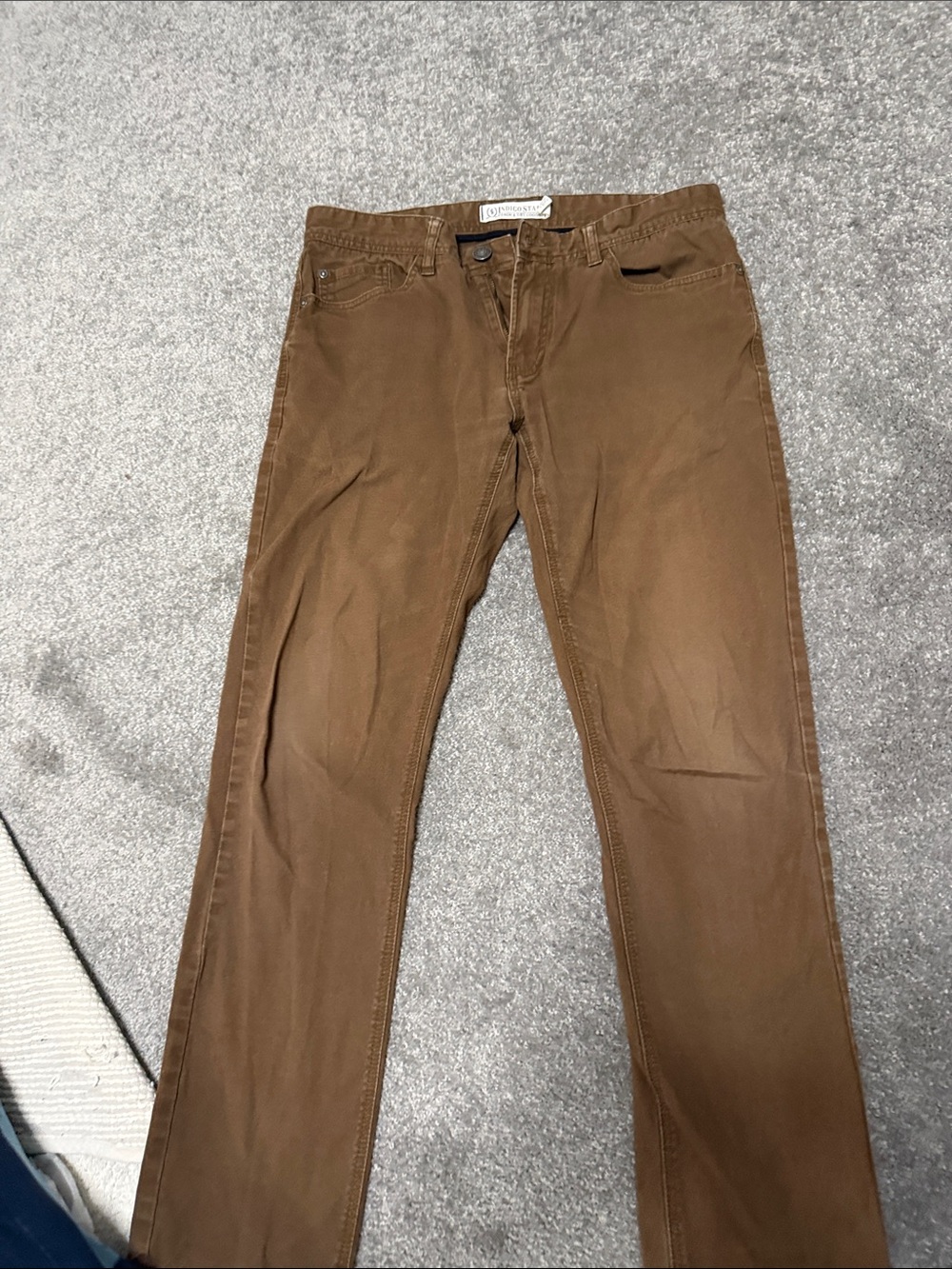 Men's Brown Straight-Leg Pants